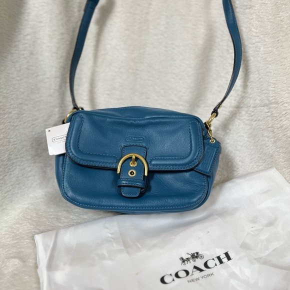 COACH F25150 Campbell Royal Blue Smooth Leather Small Camera Bag Crossbody NWT - Picture 9 of 9